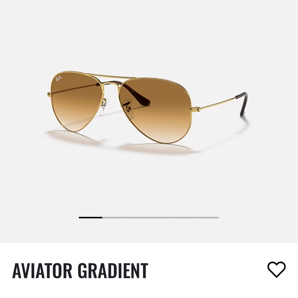 Ray-Ban Gold Aviator Sunglasses with Brown Gradient Lenses